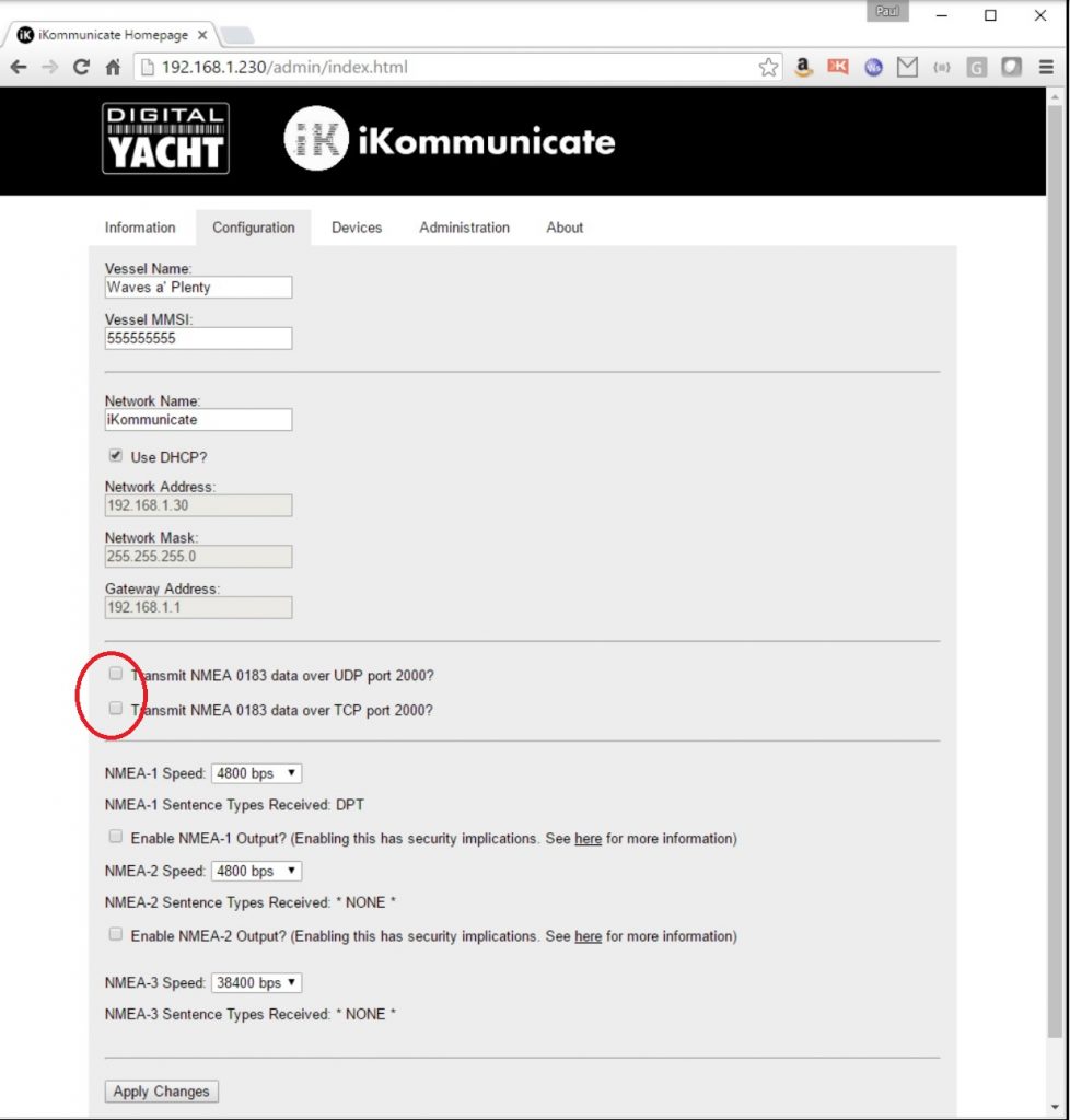 iKommunicate Konfiguration