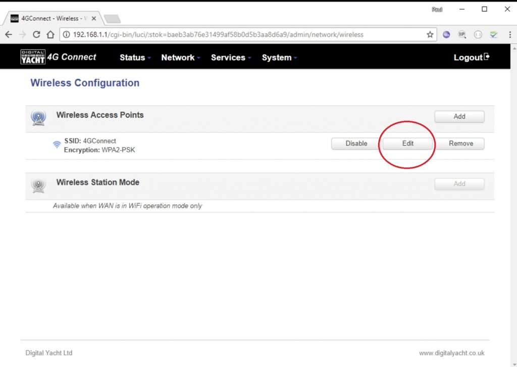 kabellose konfiguration