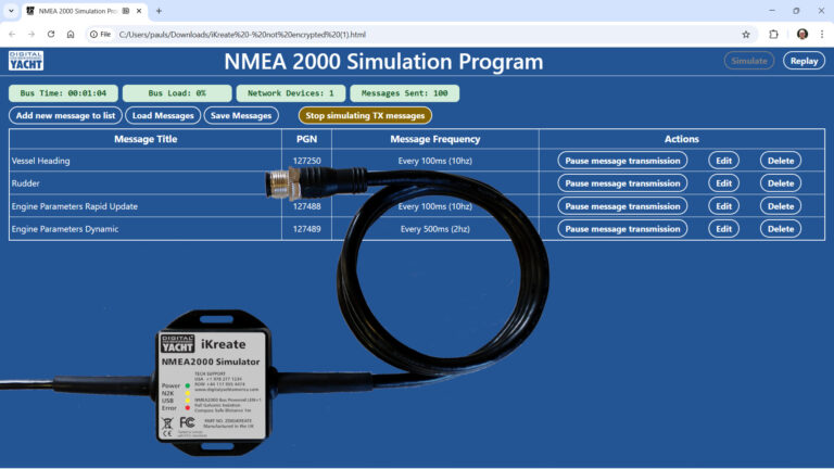 ikreate nmea 2000 simulator software