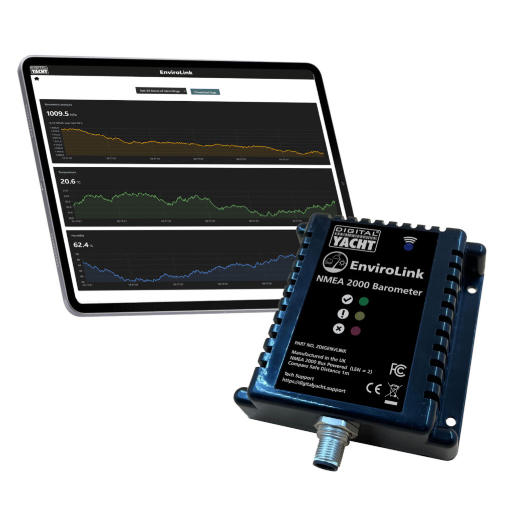 Digital Yacht bringt EnviroLINK auf den Markt, ein Barometer und Wetterstation für NMEA 2000 Systeme